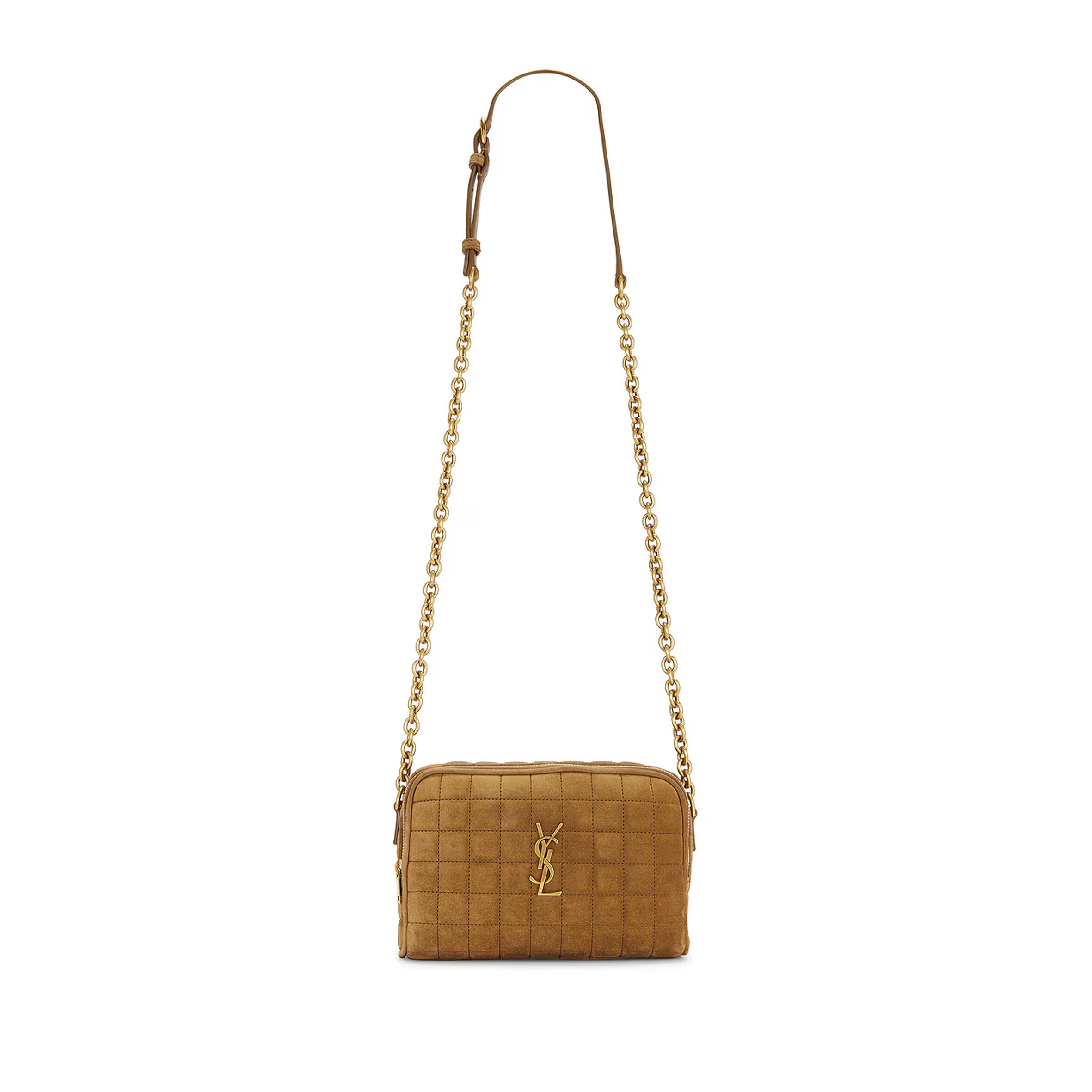 YSL CASSANDRE MATELASSÉ CARRÉ CAMERA BAG IN SUEDE 7648091U8073194 (19.5*14*4cm)